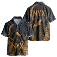Greek Mythology Nyx Kid Hawaiian Shirt Starry Night Classical Art Greek Key Pattern
