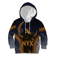 Greek Mythology Nyx Kid Hoodie Starry Night Classical Art Greek Key Pattern