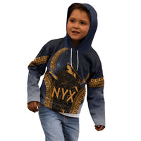 Greek Mythology Nyx Kid Hoodie Starry Night Classical Art Greek Key Pattern
