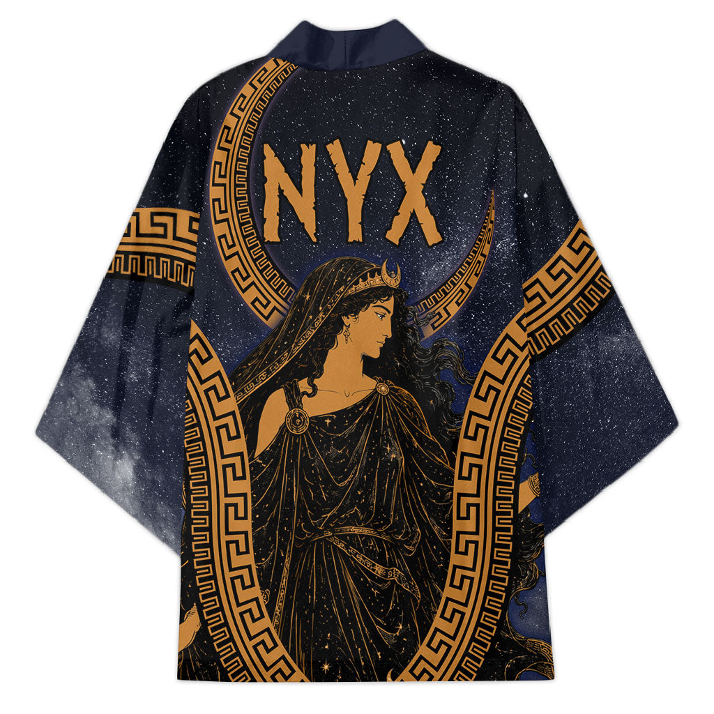 Greek Mythology Nyx Kimono Starry Night Classical Art Greek Key Pattern