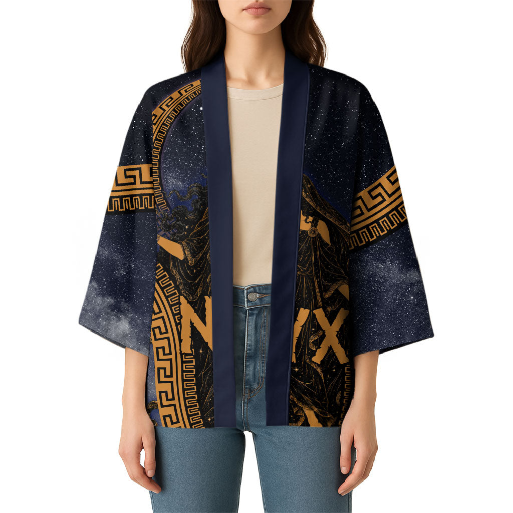 Greek Mythology Nyx Kimono Starry Night Classical Art Greek Key Pattern