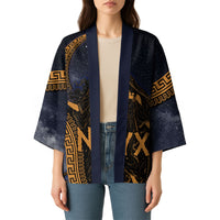 Greek Mythology Nyx Kimono Starry Night Classical Art Greek Key Pattern