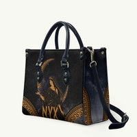 Greek Mythology Nyx Leather Bag Starry Night Classical Art Greek Key Pattern