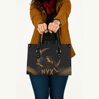 Greek Mythology Nyx Leather Bag Starry Night Classical Art Greek Key Pattern