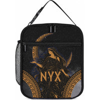 Greek Mythology Nyx Lunch Bag Starry Night Classical Art Greek Key Pattern