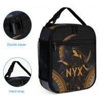 Greek Mythology Nyx Lunch Bag Starry Night Classical Art Greek Key Pattern