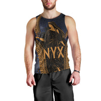 Greek Mythology Nyx Men Tank Top Starry Night Classical Art Greek Key Pattern