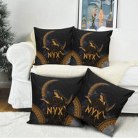 Greek Mythology Nyx Pillow Cover Starry Night Classical Art Greek Key Pattern