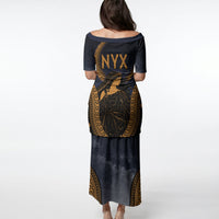 Greek Mythology Nyx Puletasi Starry Night Classical Art Greek Key Pattern