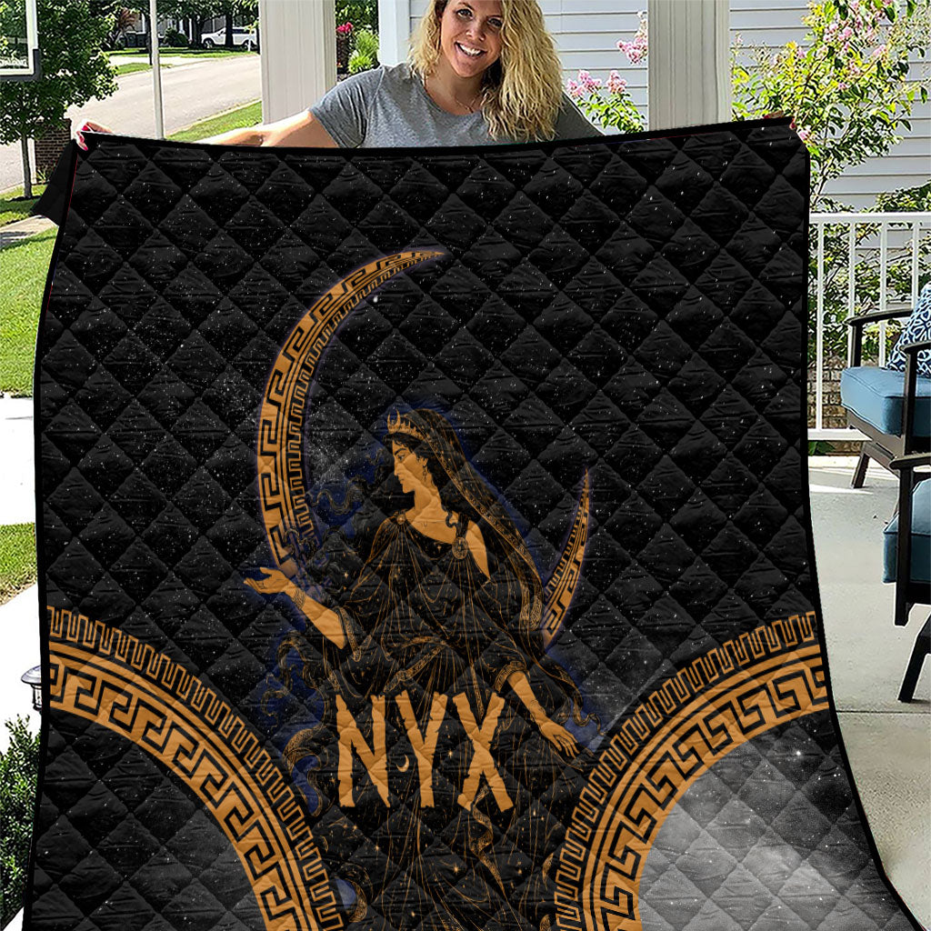 Greek Mythology Nyx Quilt Starry Night Classical Art Greek Key Pattern