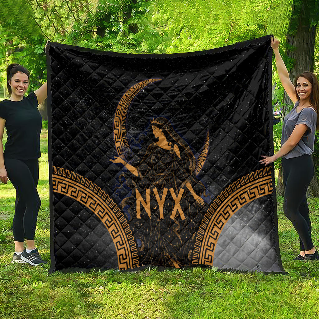 Greek Mythology Nyx Quilt Starry Night Classical Art Greek Key Pattern
