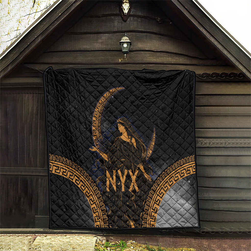 Greek Mythology Nyx Quilt Starry Night Classical Art Greek Key Pattern