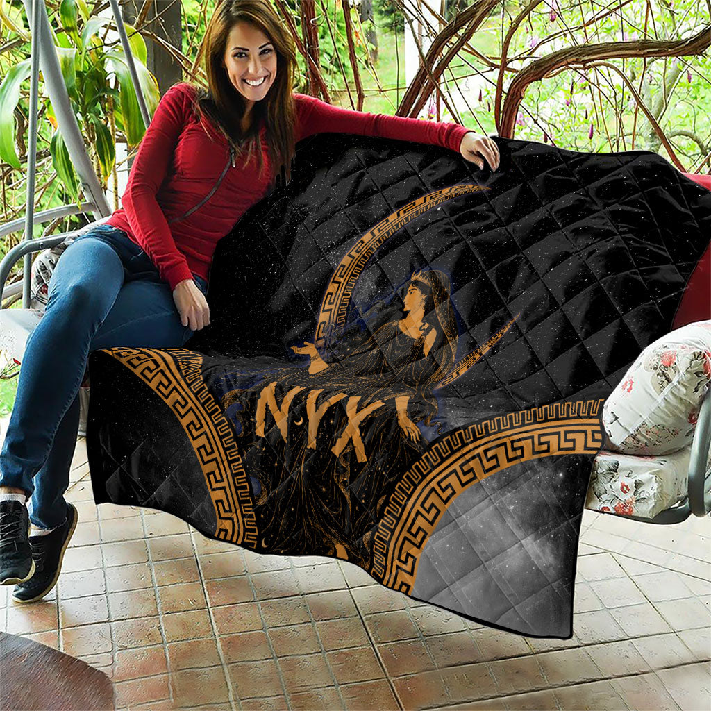 Greek Mythology Nyx Quilt Starry Night Classical Art Greek Key Pattern