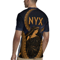 Greek Mythology Nyx Rugby Jersey Starry Night Classical Art Greek Key Pattern