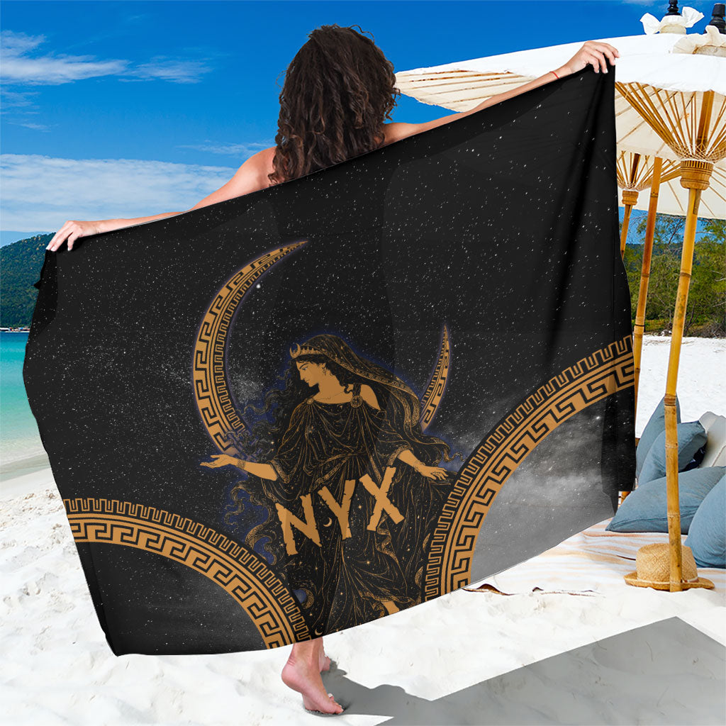Greek Mythology Nyx Sarong Starry Night Classical Art Greek Key Pattern