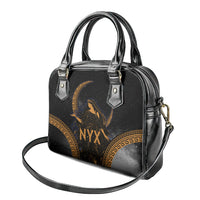 Greek Mythology Nyx Shoulder Handbag Starry Night Classical Art Greek Key Pattern