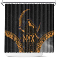 Greek Mythology Nyx Shower Curtain Starry Night Classical Art Greek Key Pattern