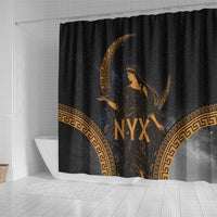 Greek Mythology Nyx Shower Curtain Starry Night Classical Art Greek Key Pattern