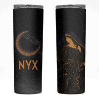 Greek Mythology Nyx Skinny Tumbler Starry Night Classical Art Greek Key Pattern