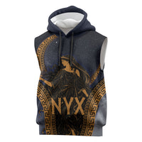 Greek Mythology Nyx Sleeveless Hoodie Starry Night Classical Art Greek Key Pattern