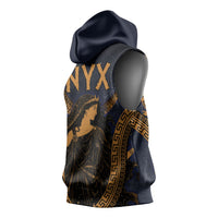 Greek Mythology Nyx Sleeveless Hoodie Starry Night Classical Art Greek Key Pattern