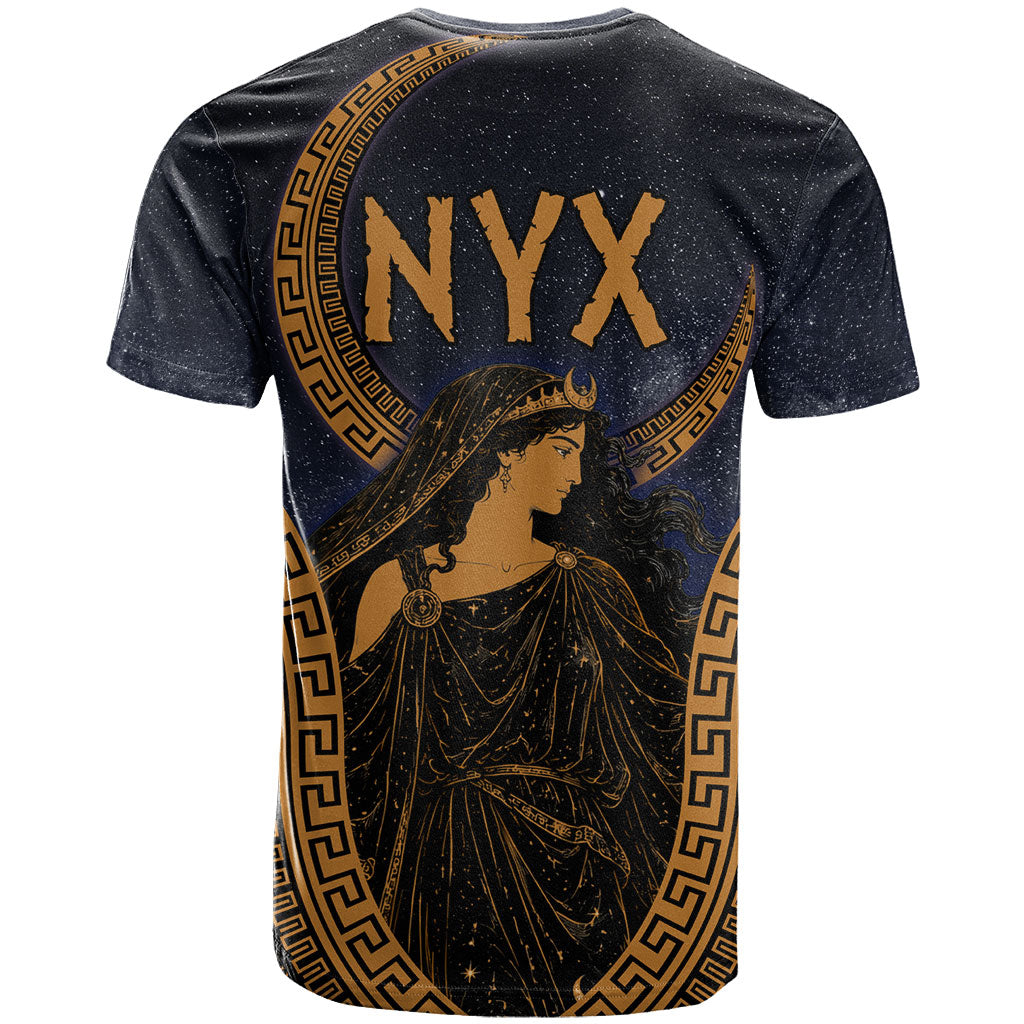 Greek Mythology Nyx T Shirt Starry Night Classical Art Greek Key Pattern