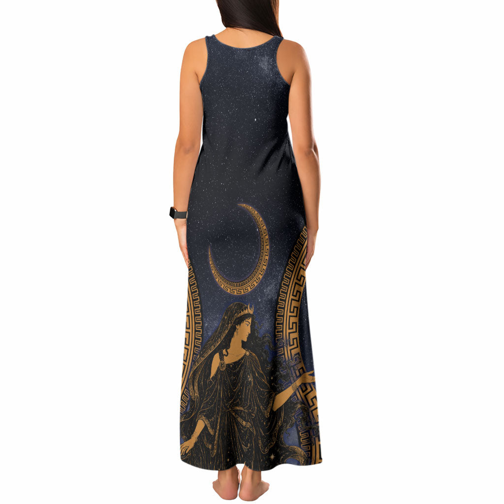 Greek Mythology Nyx Tank Maxi Dress Starry Night Classical Art Greek Key Pattern