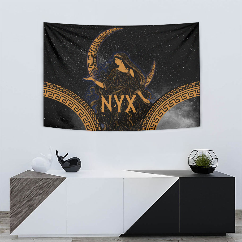 Greek Mythology Nyx Tapestry Starry Night Classical Art Greek Key Pattern
