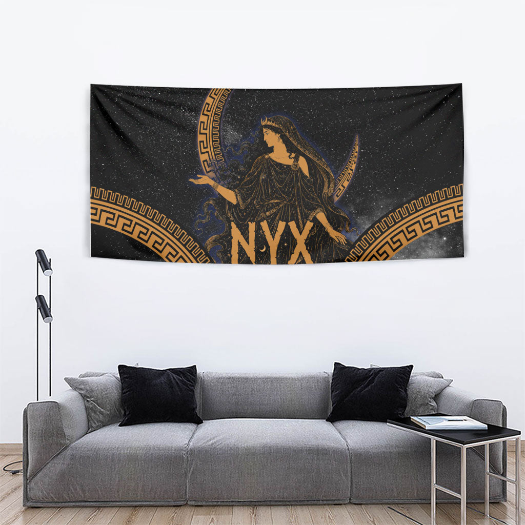 Greek Mythology Nyx Tapestry Starry Night Classical Art Greek Key Pattern