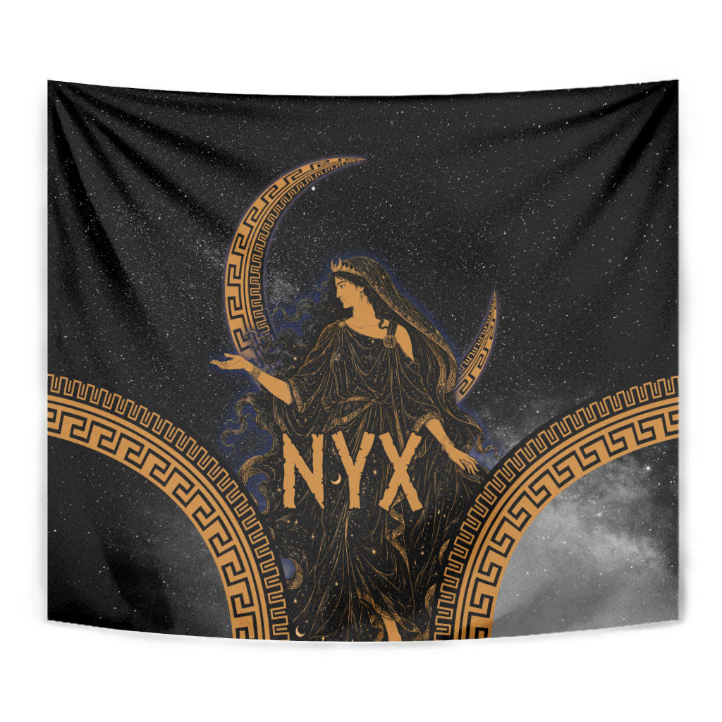 Greek Mythology Nyx Tapestry Starry Night Classical Art Greek Key Pattern