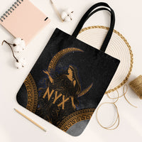Greek Mythology Nyx Tote Bag Starry Night Classical Art Greek Key Pattern