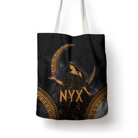 Greek Mythology Nyx Tote Bag Starry Night Classical Art Greek Key Pattern