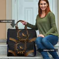 Greek Mythology Nyx Travel Bag Starry Night Classical Art Greek Key Pattern