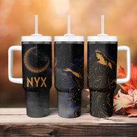 Greek Mythology Nyx Tumbler With Handle Starry Night Classical Art Greek Key Pattern