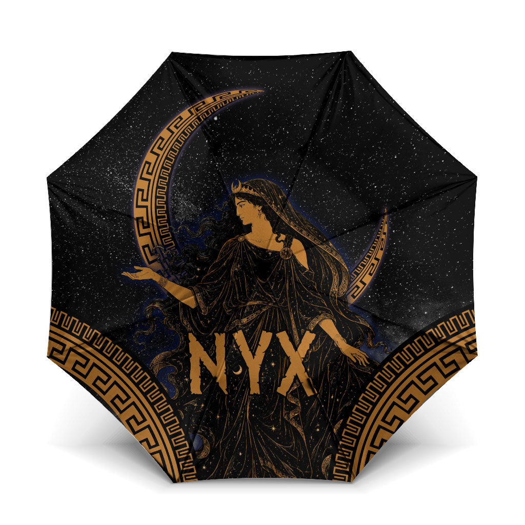 Greek Mythology Nyx Umbrella Starry Night Classical Art Greek Key Pattern