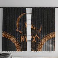 Greek Mythology Nyx Window Curtain Starry Night Classical Art Greek Key Pattern