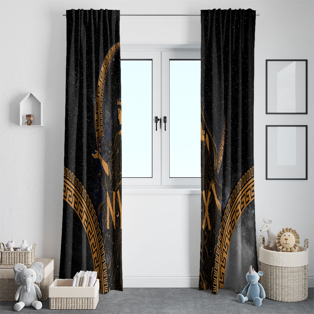 Greek Mythology Nyx Window Curtain Starry Night Classical Art Greek Key Pattern