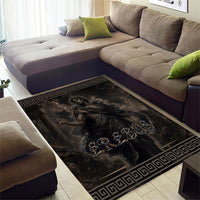 Greek Mythology Erebus Area Rug God Of Darkness Classical Art Greek Key Pattern
