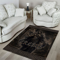 Greek Mythology Erebus Area Rug God Of Darkness Classical Art Greek Key Pattern