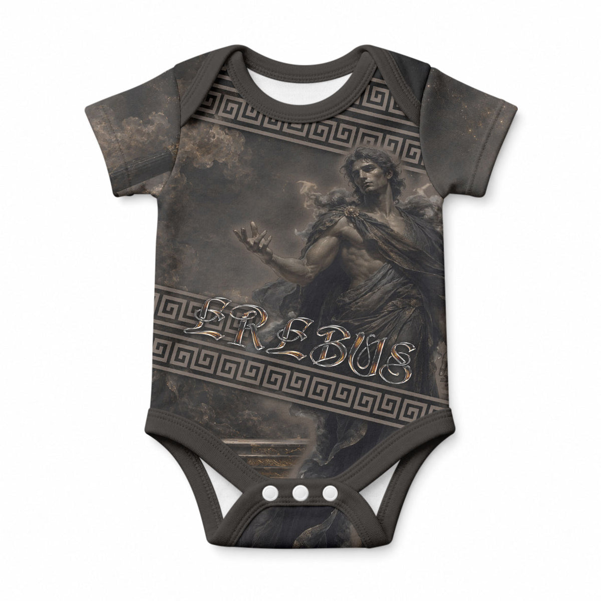 Greek Mythology Erebus Baby Onesie God Of Darkness Classical Art Greek Key Pattern