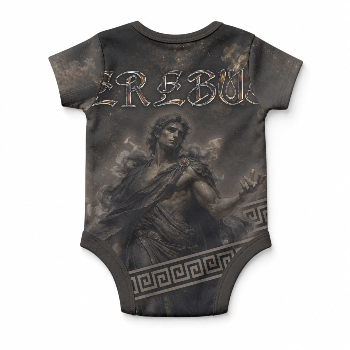 Greek Mythology Erebus Baby Onesie God Of Darkness Classical Art Greek Key Pattern