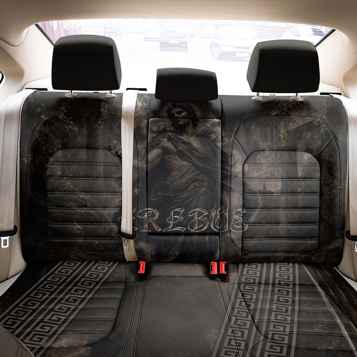 Greek Mythology Erebus Back Car Seat Cover God Of Darkness Classical Art Greek Key Pattern