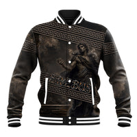 Greek Mythology Erebus Baseball Jacket God Of Darkness Classical Art Greek Key Pattern