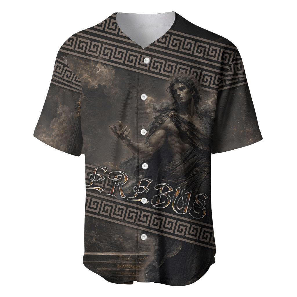 Greek Mythology Erebus Baseball Jersey God Of Darkness Classical Art Greek Key Pattern
