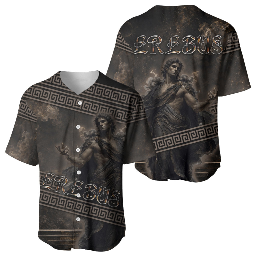 Greek Mythology Erebus Baseball Jersey God Of Darkness Classical Art Greek Key Pattern
