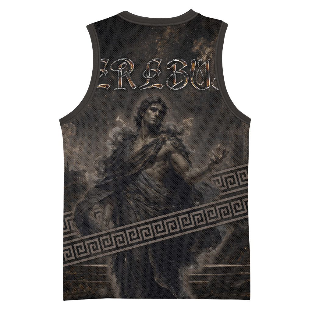 Greek Mythology Erebus Basketball Jersey God Of Darkness Classical Art Greek Key Pattern