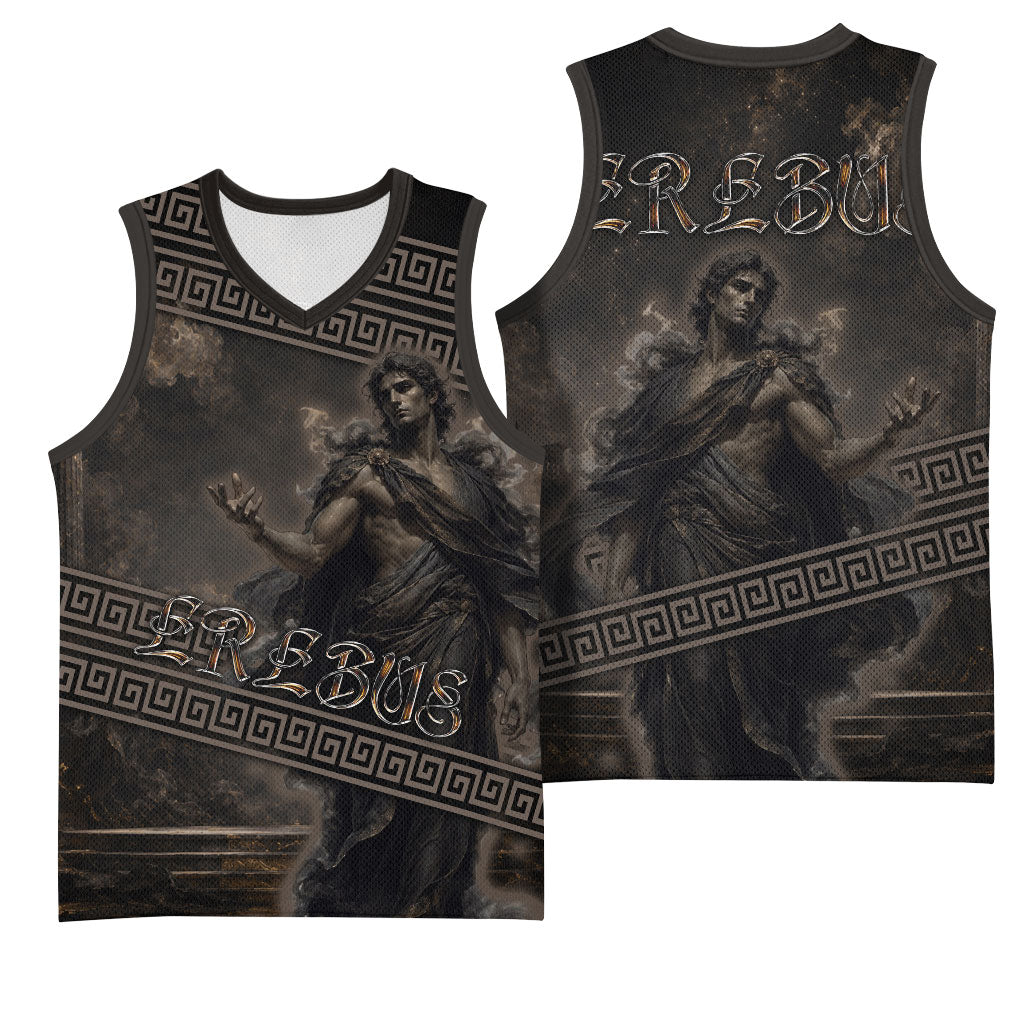 Greek Mythology Erebus Basketball Jersey God Of Darkness Classical Art Greek Key Pattern