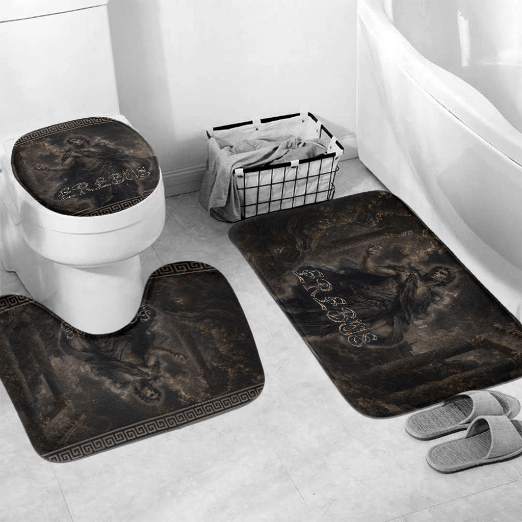 Greek Mythology Erebus Bathroom Set God Of Darkness Classical Art Greek Key Pattern
