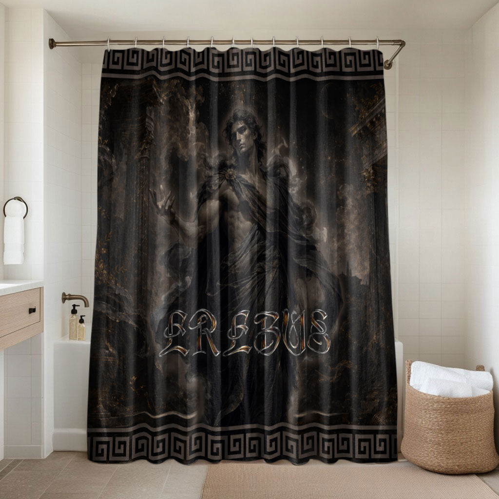 Greek Mythology Erebus Bathroom Set God Of Darkness Classical Art Greek Key Pattern