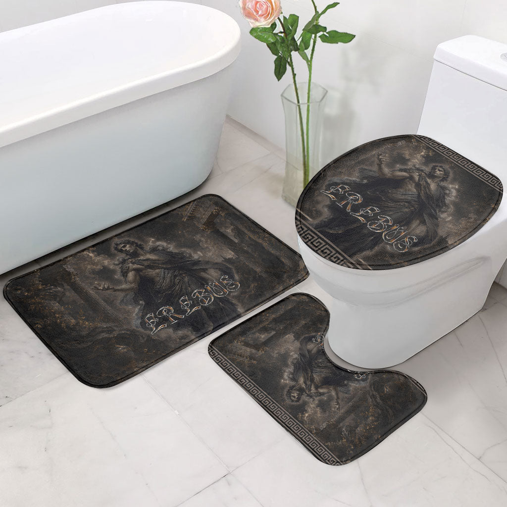 Greek Mythology Erebus Bathroom Set God Of Darkness Classical Art Greek Key Pattern